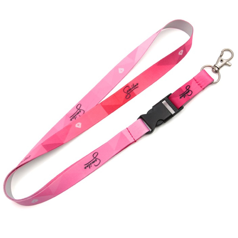 Pink custom logo lanyard